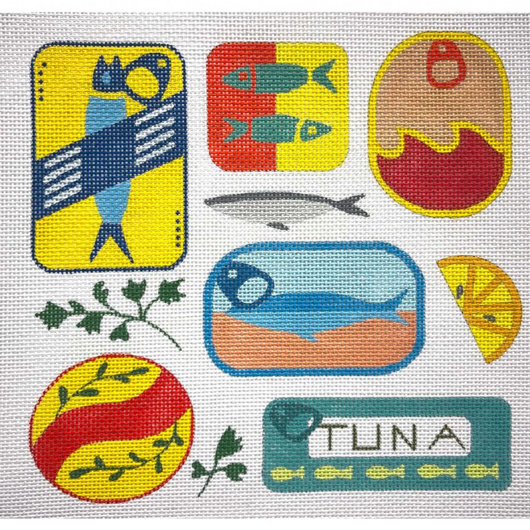 Tuna Can Collage (Alice Peterson)– Stitch Therapy Needleworks