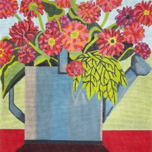 Watering Can w/Red Flowers