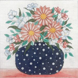 Pink Daisy Polka Dot Vase