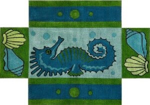 Blue/Lime Sea Horse Brick Cover