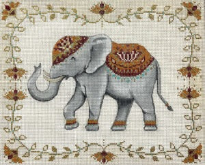 Floral and Grey Elephant