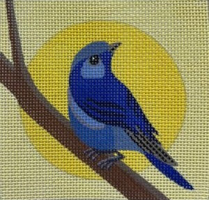 Blue Bird on Yellow