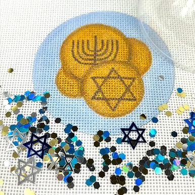 Gelt Ornament w/Clear Dome and Confetti