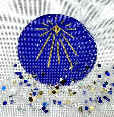 Star of Bethlehem Ornament w/Clear Dome and Confetti