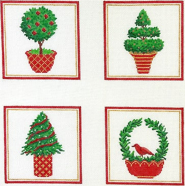 Coasters - Christmas Topiaries 