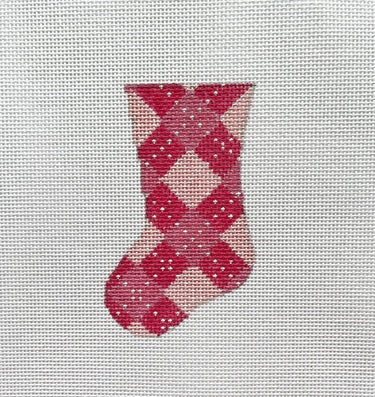 Mini Pink Argyle Stocking