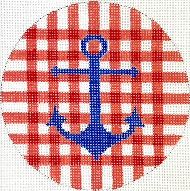 Blue Anchor on Red Gingham