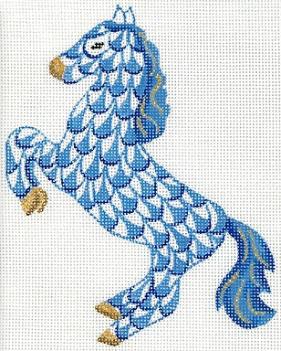 Fishnet Mini Leaping Horse Blues/Golds