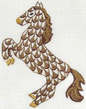 Fishnet Mini Leaping Horse Browns/Golds