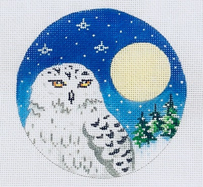 Snow Owl/Moon and Fir Trees