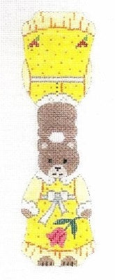 Girl Teddy Bear in Yellow Dress w/Tulip