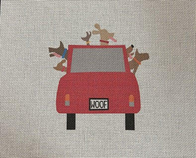 Red Car w/Dogs