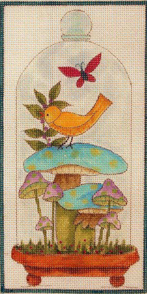 The Terrarium Bird and Mushrooms