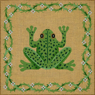 Frog and Vines on Yellow
