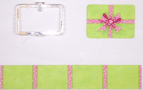 Limoges Box - Pink/Lime Gift Box w/Silver Clasp) 