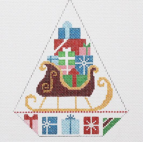 Triangle Christmas Ornament - Sled Packages