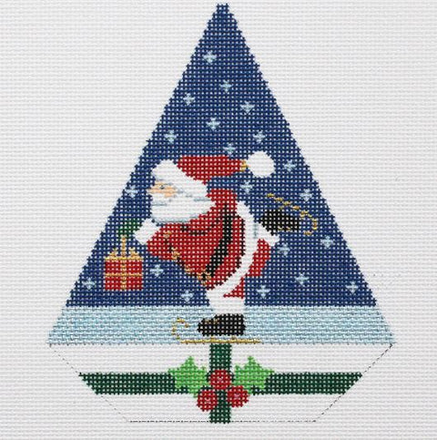 Triangle Christmas Ornament - Santa  