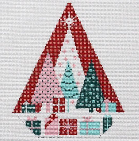 Triangle Christmas Ornament - Festive Trees