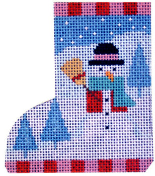 Mini Skate Ornament - Broom Snowman