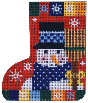 Mini Skate Ornament - Patch Snowman