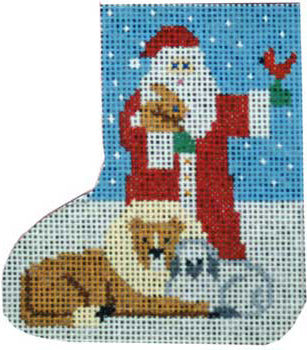 Mini Skate Ornament - Santa w/Lion and Lamb