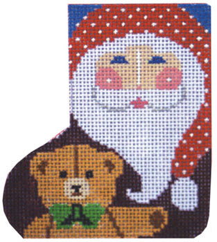 Mini Skate Ornament - Santa w/Teddy Bear