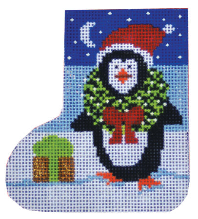 Mini Skate Ornament - Christmas Penguin