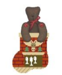 Fireplace w/Bear Mini Sock