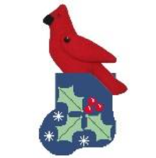 Holly w/Cardinal Mini Sock