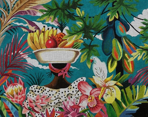 Chair Design -  Turquoise Tropical Floral