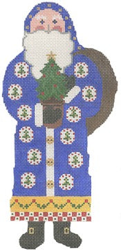 Santa w/Tree - Blue