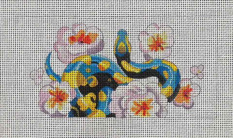 Blue Snake w/Flowers - IN586