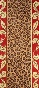 Leopard Skin w/Red & Gold Leaf Border Clutch