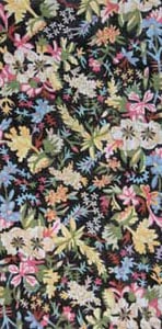 English Garden Floral - Black Bkg. Clutch