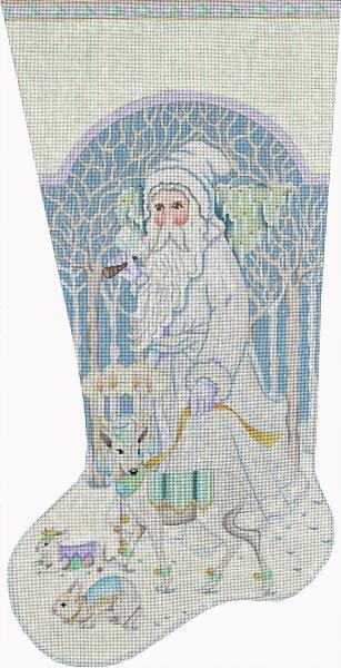White Winter Walk Santa Stocking