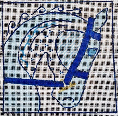 Hermes Horse Head in Blue