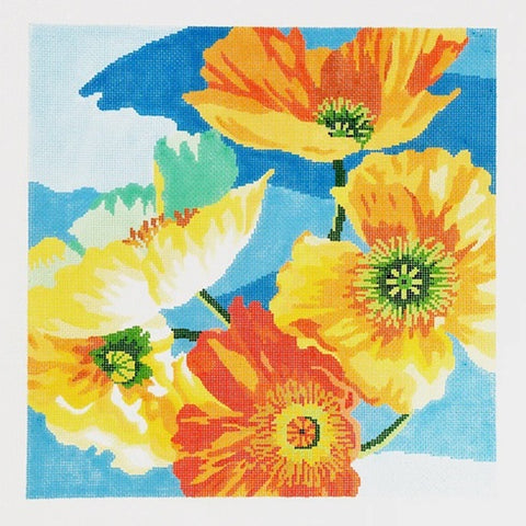 Poppy on Blue
