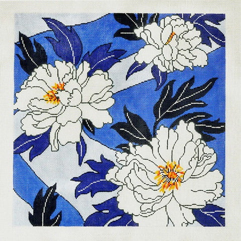 Peony on Periwinkle