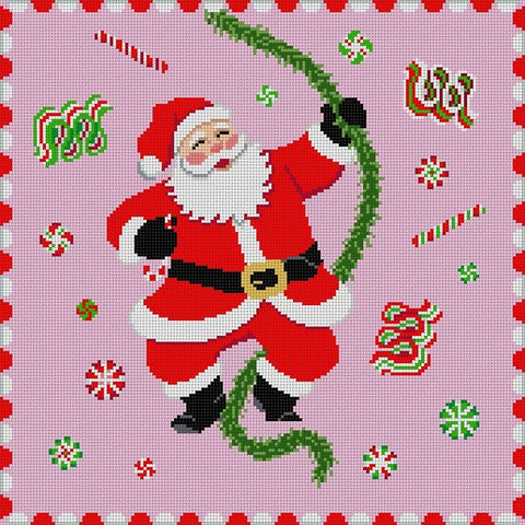 Pink Candy Santa Pillow (Susan Roberts)