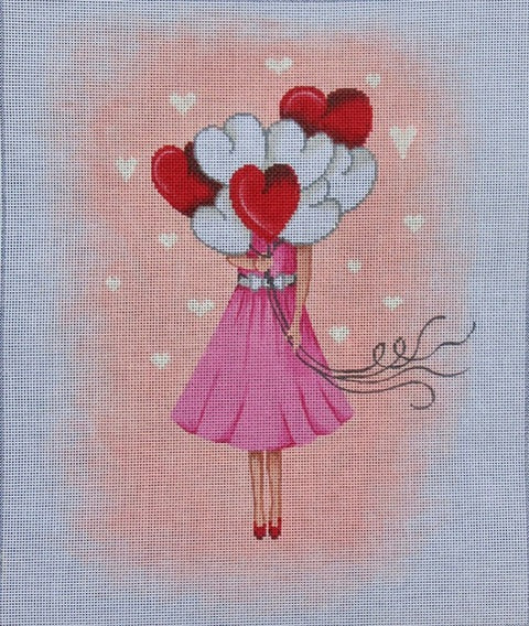 Girl w/Heart Balloons