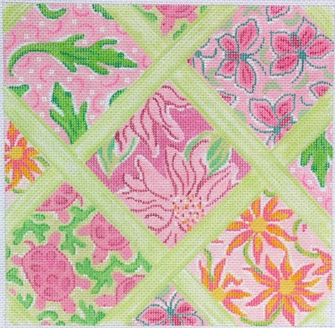 Lilly Inspired Lattice Patchwork - Pinks/Greens