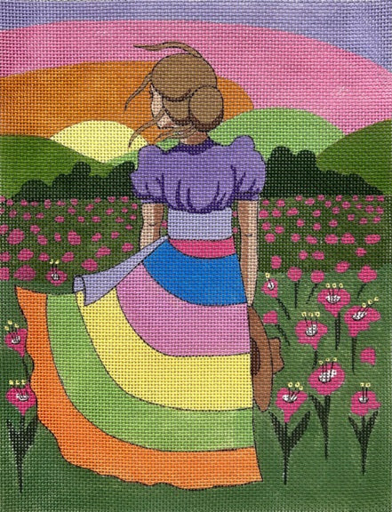 Girl in Flower Field