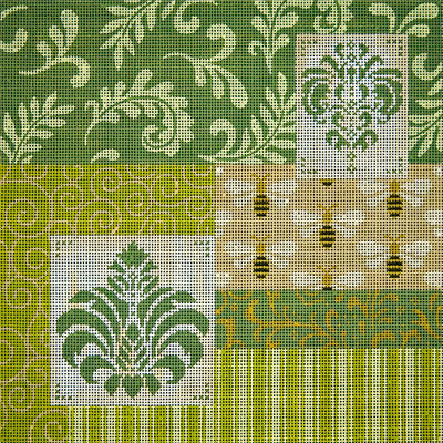Moss Green Patch w/Medallion and Bees