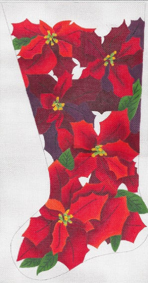 Noel Poinsettias Stocking (Toe to the Right)