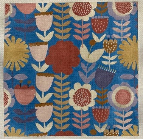 Flowers on Bright Blue