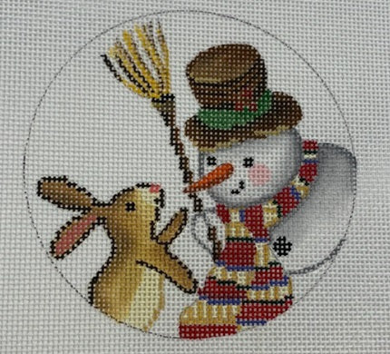 Snowman and Bunny Ornament