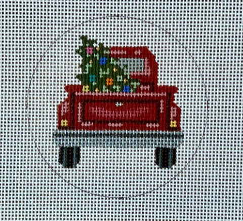 Red Truck w/Christmas Tree Ornament