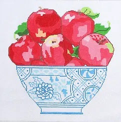 Red Apples in a Blue Bowl
