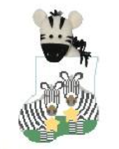 Two Zebras w/Zebra Mini Sock