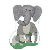 Two Elephants w/Elephant Mini Sock